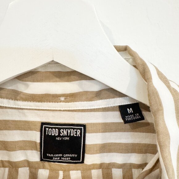 Todd Snyder Mens Button Up Favorite Striped Collared Oxford Shirt Cotton Medium - Picture 6 of 9
